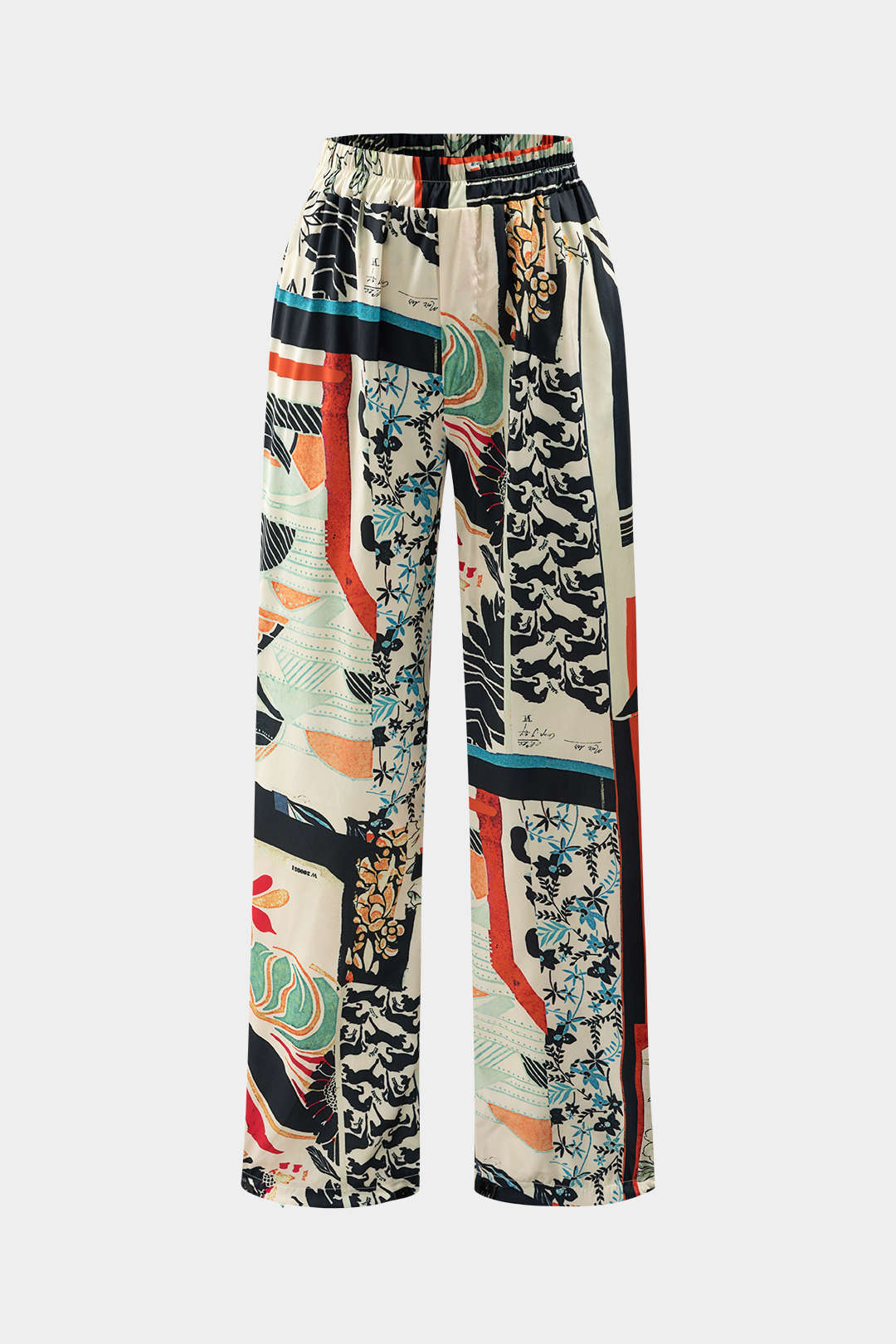 Rosa™ - Pantalones Rectos de Cintura Alta con Estampado Floral