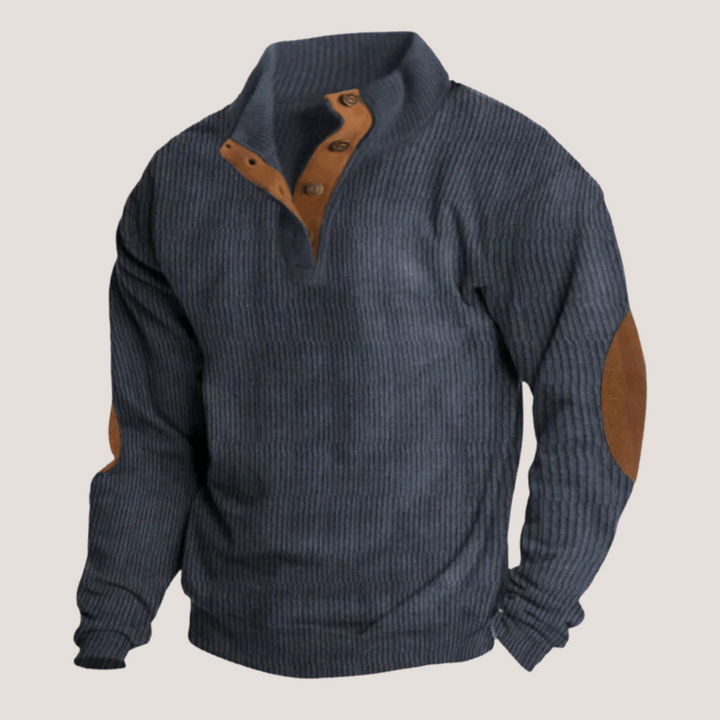 Laurent - Suéter de canalé con botones y elegantes paneles